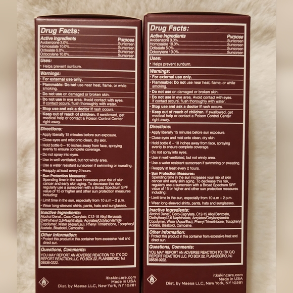 In the Know Broad Spectrum SPF 30 Sunscreen Setting Mist 3.3 oz Set of 2 New - Picture 6 of 11